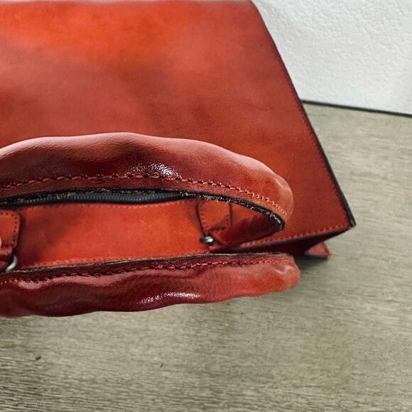 Patricia Nash Zancona Ochre Rust Orange Tooled Leather Purse Tote Shoulder Bag - Picture 11 of 11